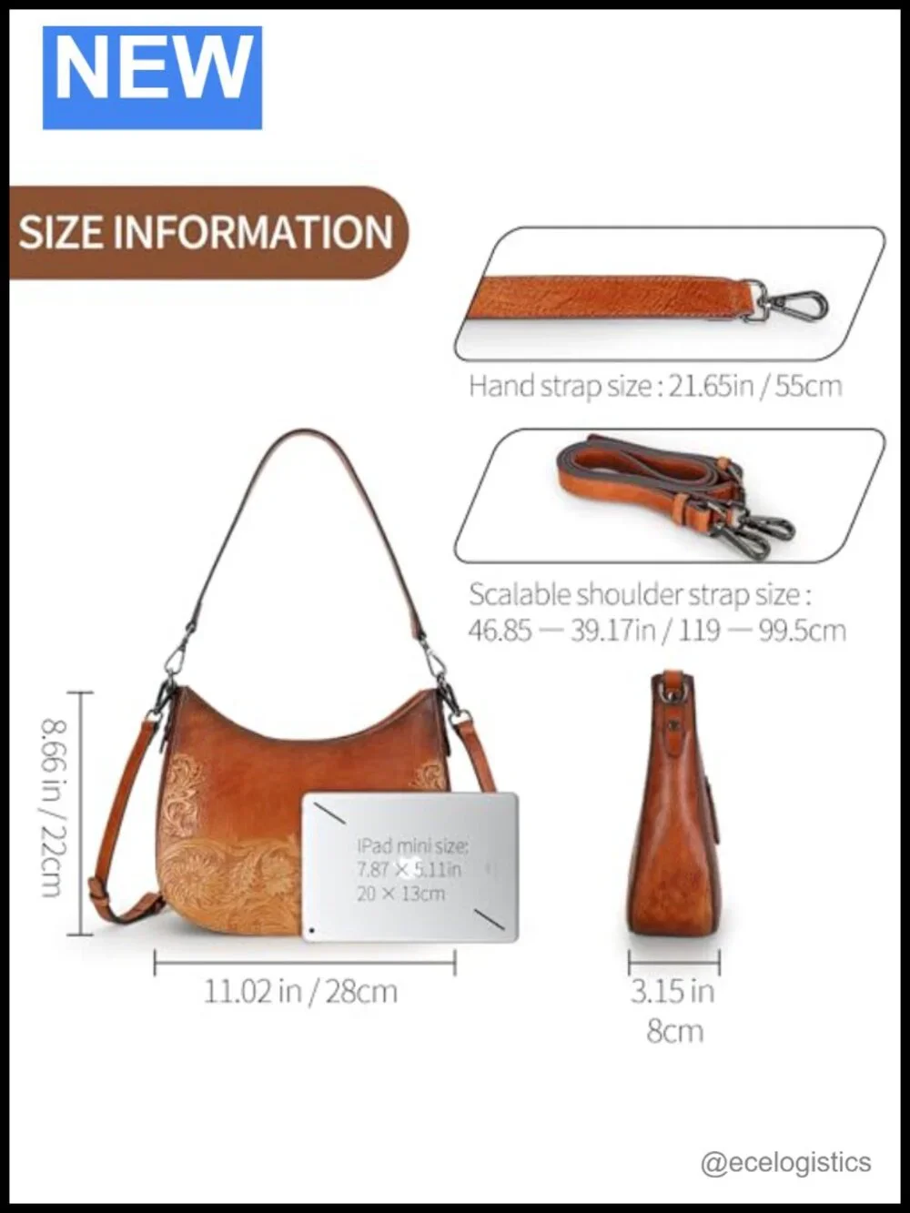 Genuine Leather Satchel Crossbody Bag with Matching Wallet, 16 Card Slots